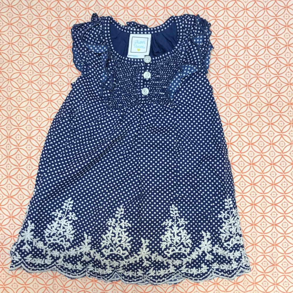 Navy and white dress with bloomers